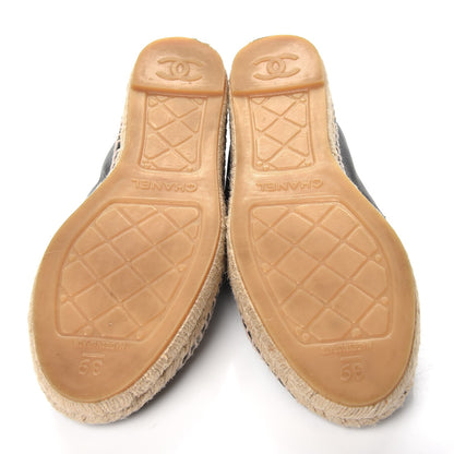 Chanel Lambskin CC Espadrilles 39 Black 5 of 10