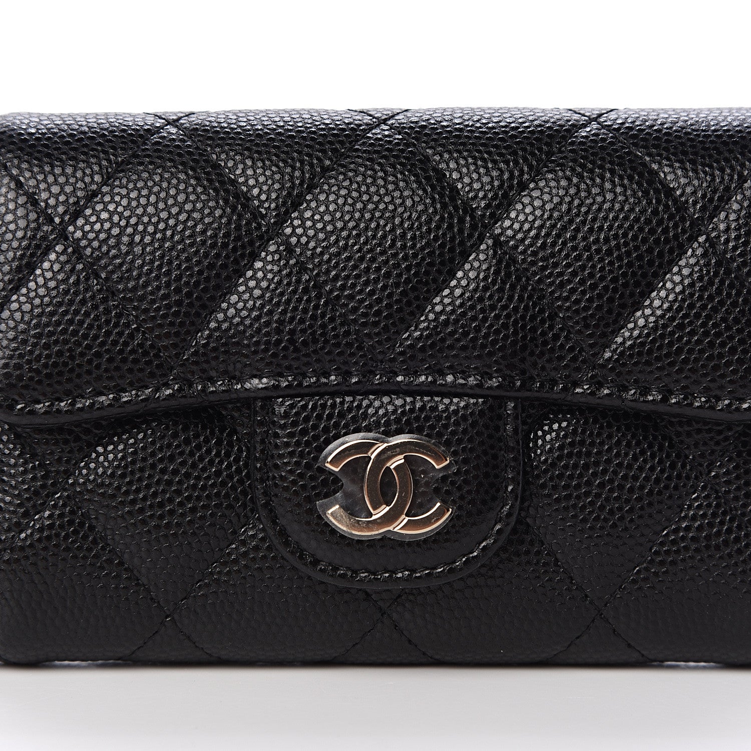 Chanel Caviar Quilted Classic 4 Key Holder Wallet Black 10 of 11