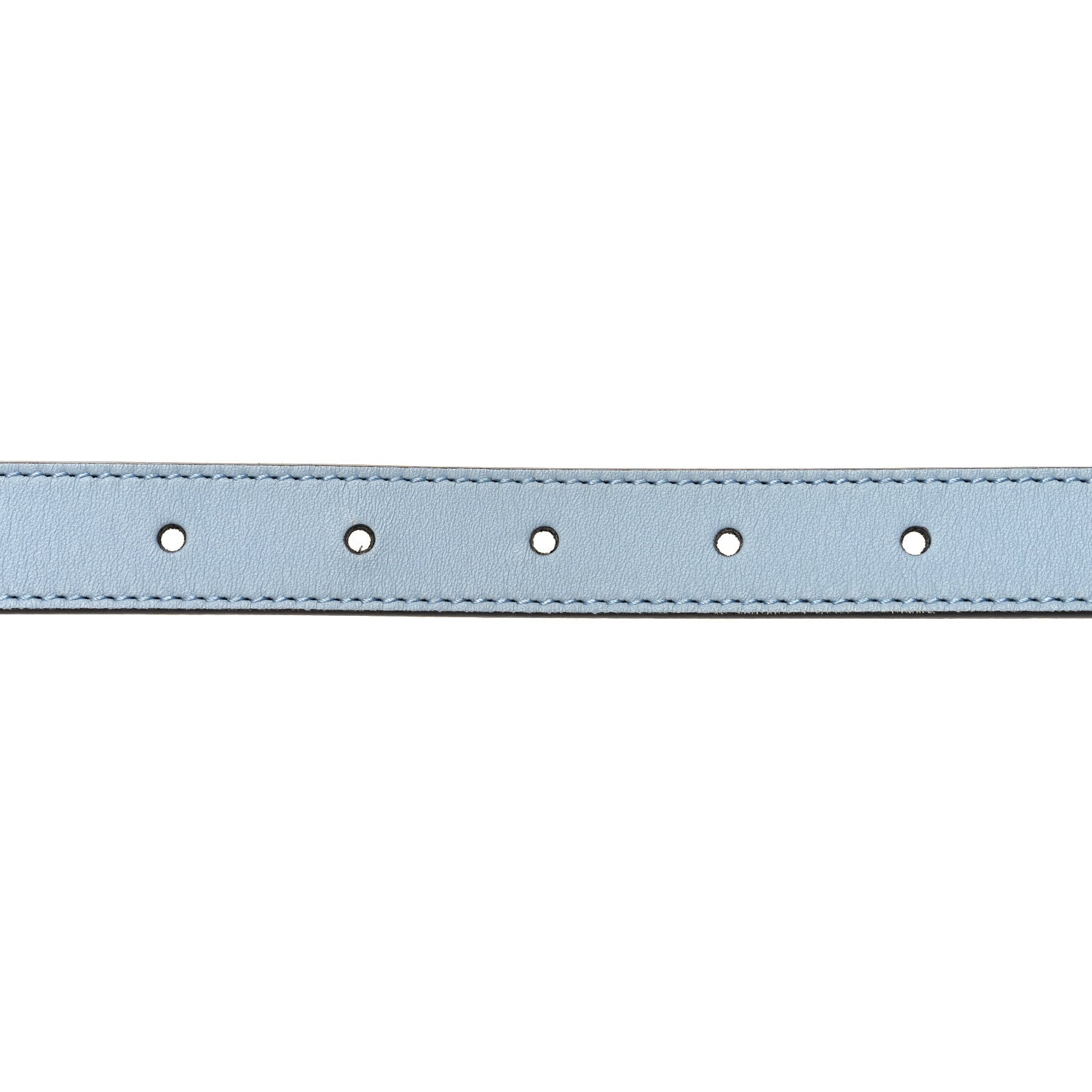 Gucci Moon Calfskin Palladium Double G 20mm Belt 95 38 Porcelain Light Blue 3 of 7