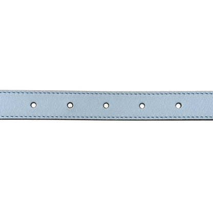 Gucci Moon Calfskin Palladium Double G 20mm Belt 95 38 Porcelain Light Blue 3 of 7