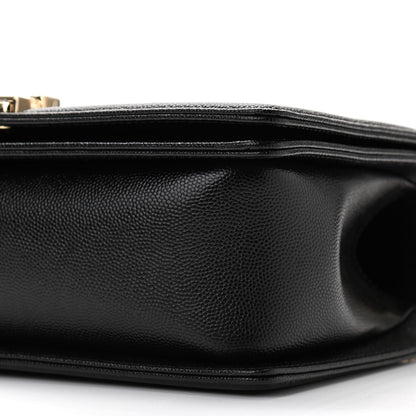 Chanel Caviar Chevron Quilted Medium Boy Flap Black 10 of 11