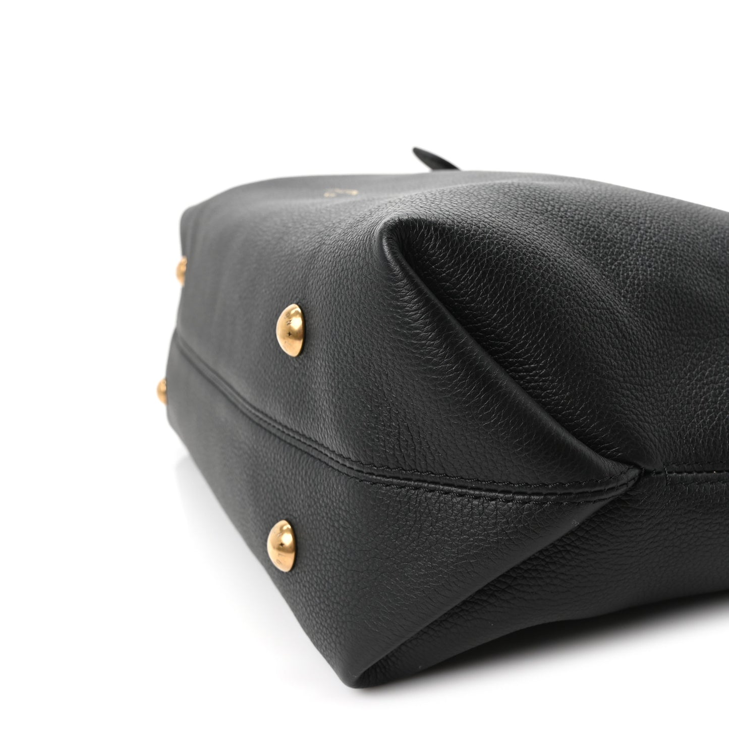 Grained Calfskin Low Key Cabas MM Black
