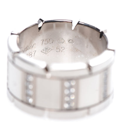 Cartier 18K White Gold Diamond 11mm Tank Francaise Ring 52 6 5 of 6