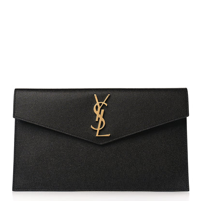 Saint Laurent Grain De Poudre Uptown Pouch Black 1 of 8