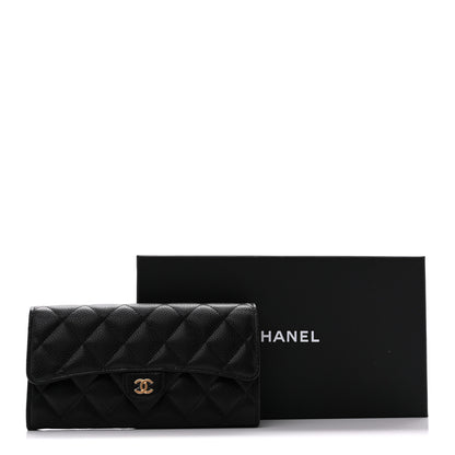 Chanel Caviar Quilted Large Gusset Flap Wallet Black 11 of 11