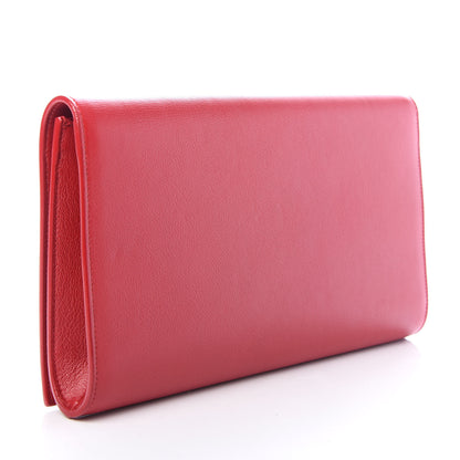 Saint Laurent Calfskin Monogram Large Belle De Jour Clutch Red 3 of 6