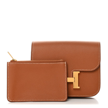 Hermes Evercolor Constance Slim Wallet Gold 1 of 9