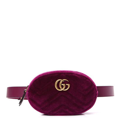 Gucci Velvet Matelasse GG Marmont Belt Bag 85 34 Fuchsia Violet Cyclamen 1 of 11