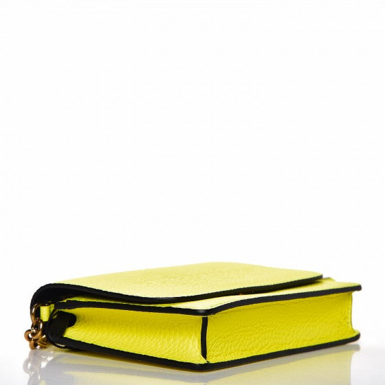 Signature Grain Small Burleigh Crossbody Bag Neon Yellow