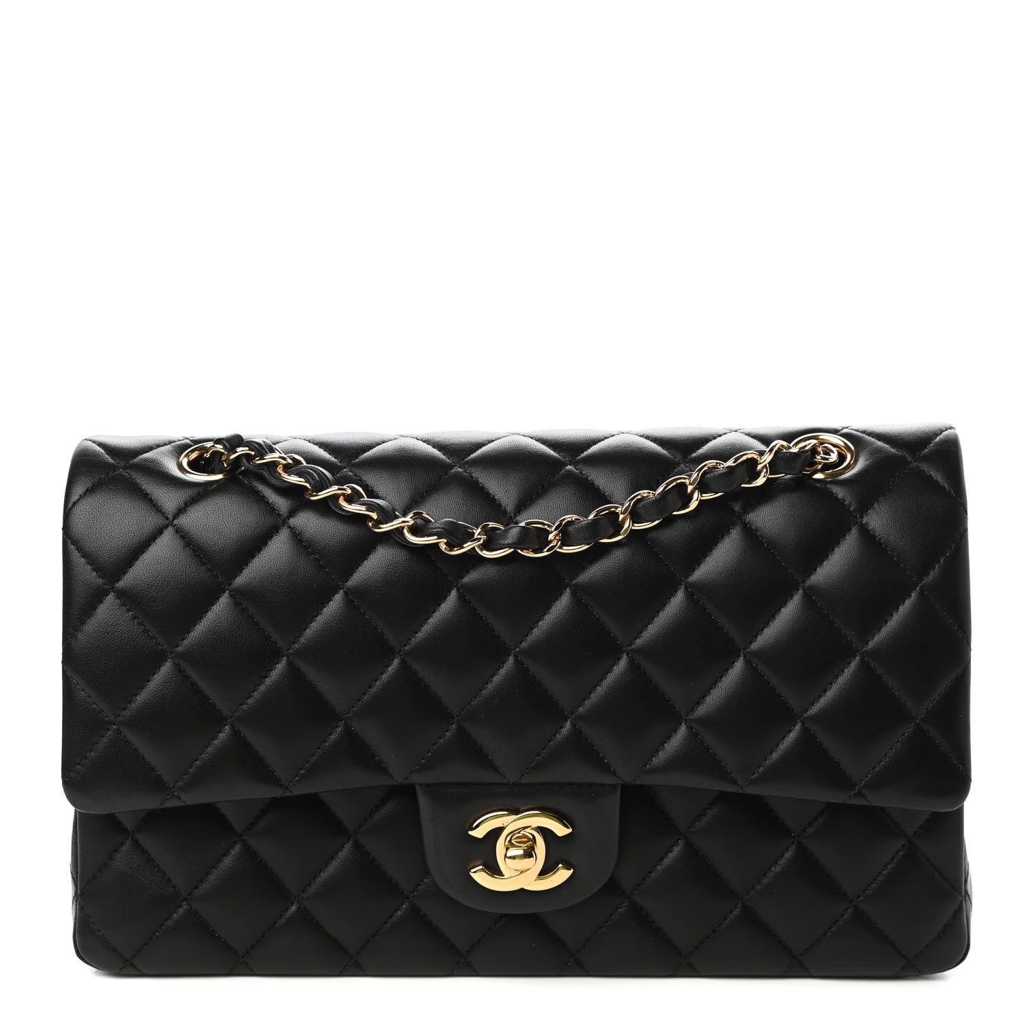 Chanel Lambskin Quilted Medium Double Flap Black 1 of 11