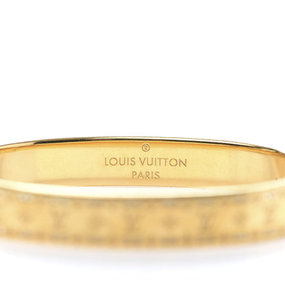 Louis Vuitton Brass Crystal Monogram Nanogram Strass Cuff S Gold 4 of 7