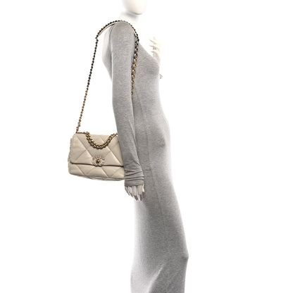 Chanel Lambskin Quilted Medium Chanel 19 Flap Light Beige 2 of 10