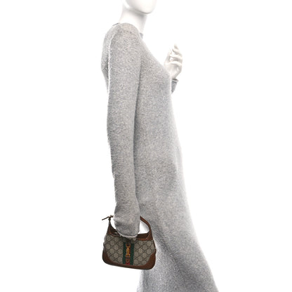 Gucci GG Supreme Monogram Azalea Calfskin Web Mini Jackie 1961 Hobo Beige Ebony Brown Sugar 2 of 10