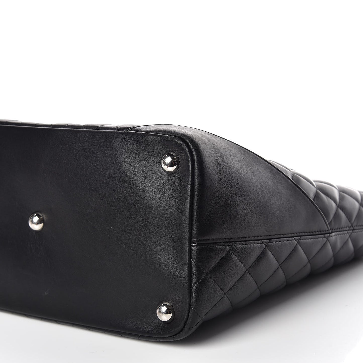 Calfskin Quilted Large Cambon Tote Black