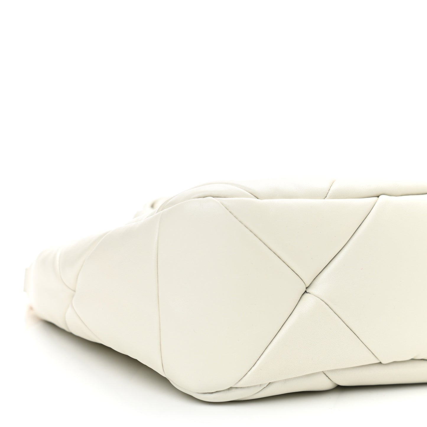 Nappa Triangle Quilted Patchwork System Bag White