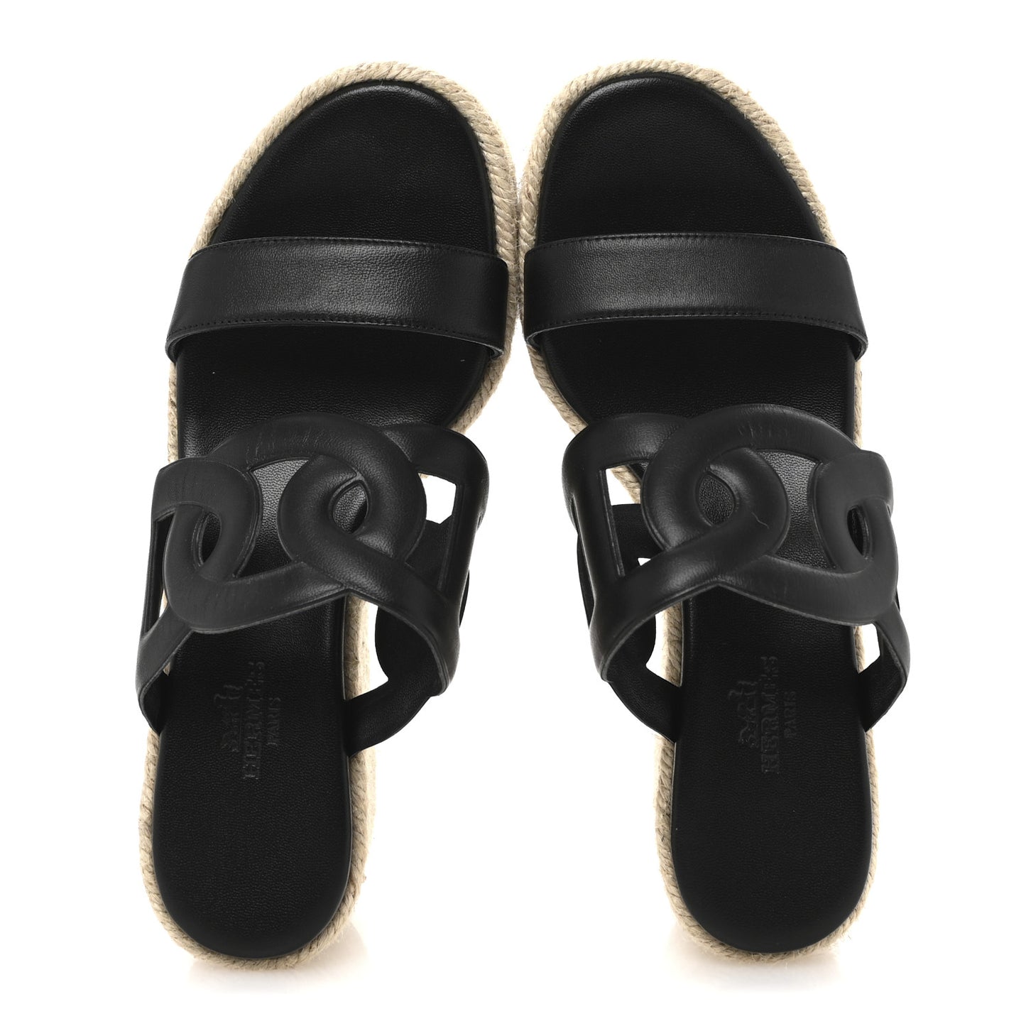 Nappa Ithea Espadrille Wedge Sandals 35 Black