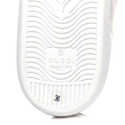 Gucci Calfskin Ayers Bee Embroidered Womens Ace Sneakers 36 White Green 6 of 8