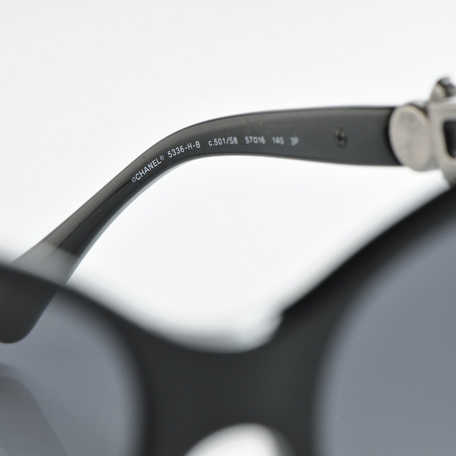 Chanel Crystal Pearl Cat Eye Sunglasses 5336-H-B Black 5 of 8
