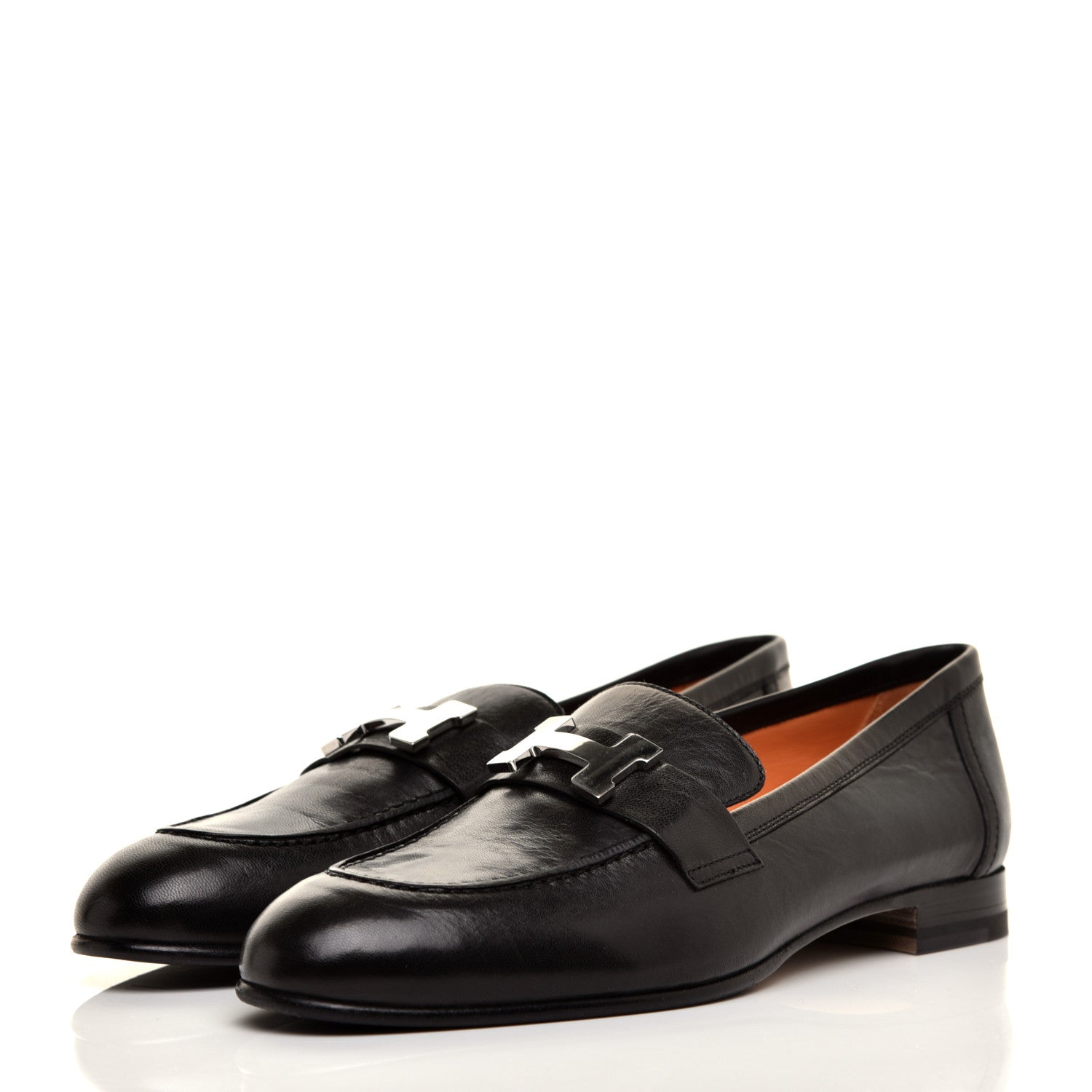 Hermes Goatskin Paris Loafers 36.5 Black 3 of 9