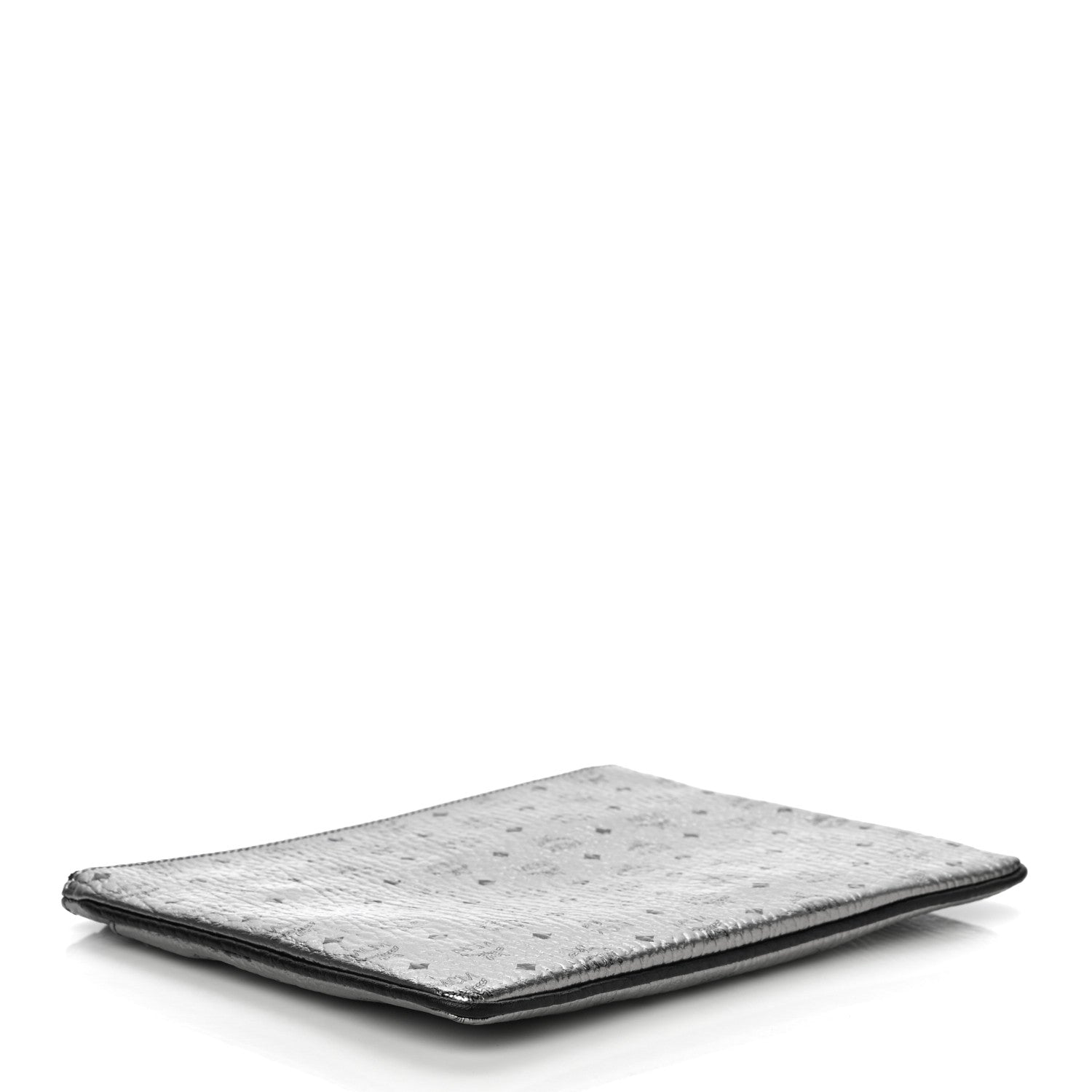 MCM Metallic Visetos Medium Crossbody Pouch Silver 3 of 9