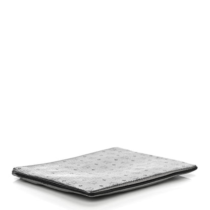 MCM Metallic Visetos Medium Crossbody Pouch Silver 3 of 9