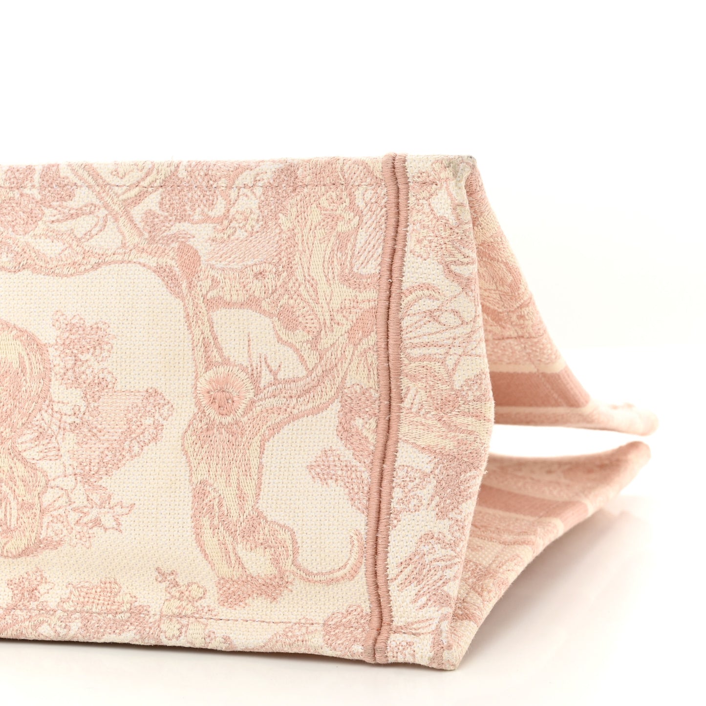 Canvas Embroidered Medium Dioriviera Toile De Jouy Book Tote Rose