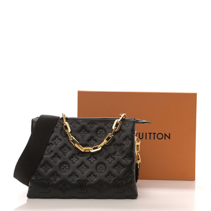 Louis Vuitton Lambskin Embossed Monogram Coussin PM Black 10 of 10