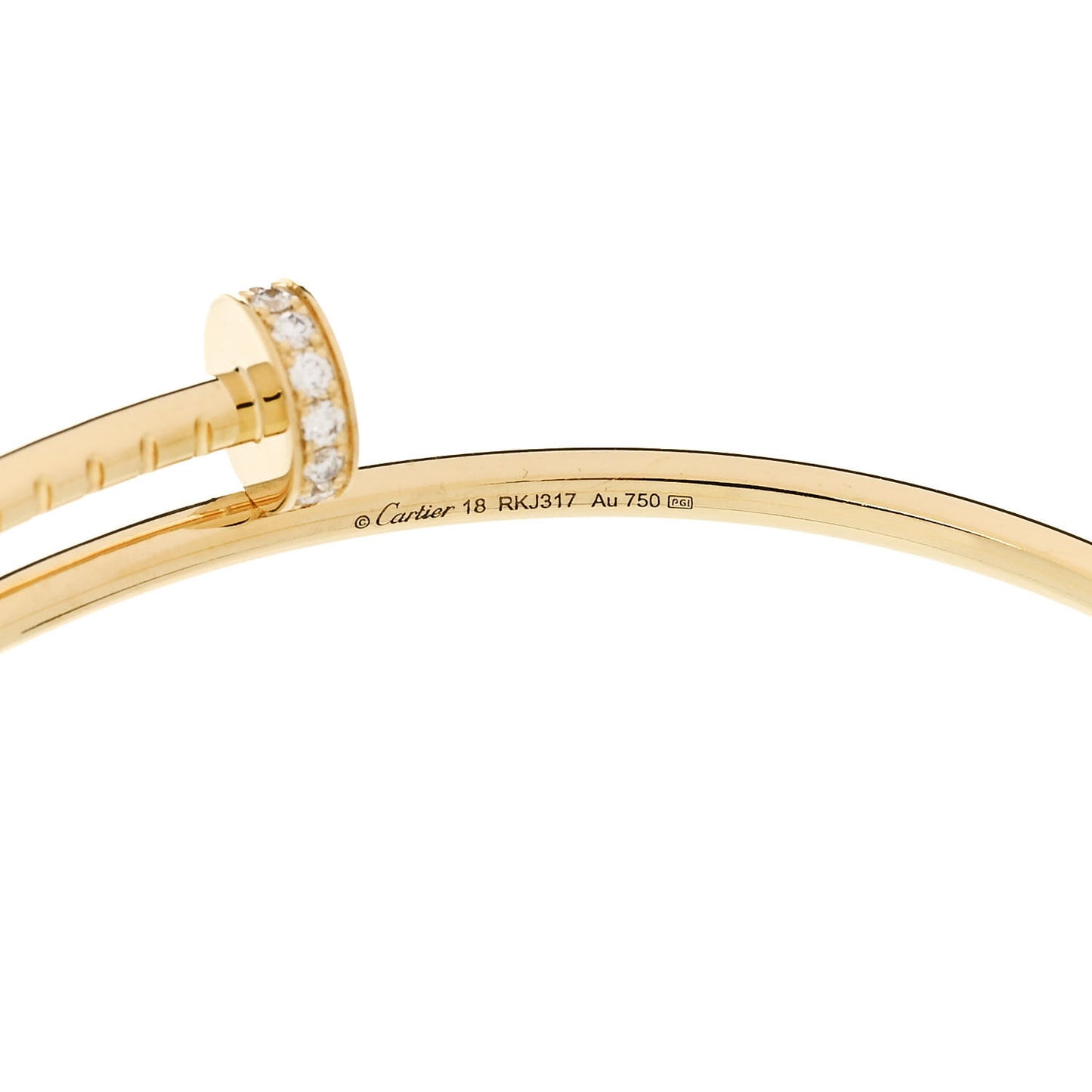 18K Yellow Gold Diamond Small Juste Un Clou Bracelet 18
