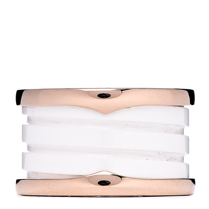 Bulgari 18K Rose Gold White Ceramic B.Zero1 Four-Band Ring 48 4.5 3 of 6