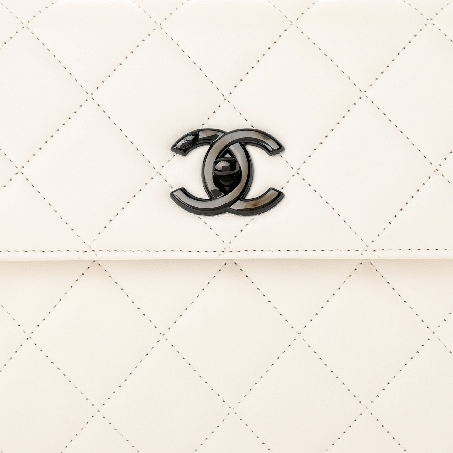 Lambskin Quilted Small Trendy CC Dual Handle Flap Bag White
