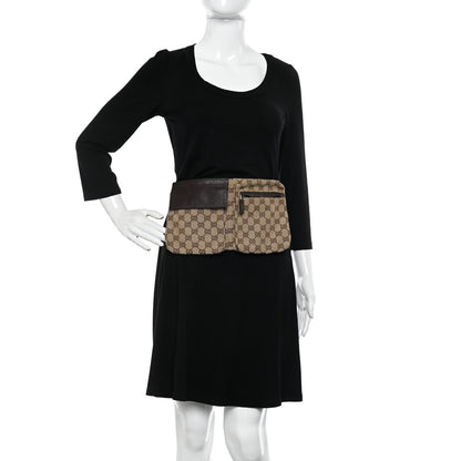 Gucci GG Monogram Double Pocket Belt Bag Dark Brown 2 of 10
