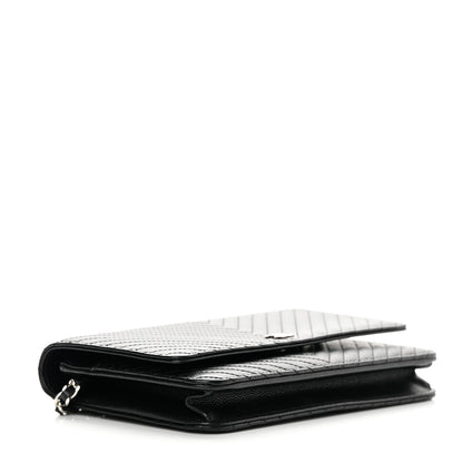 Chanel Caviar Chevron Quilted Wallet On Chain WOC Black 4 of 15