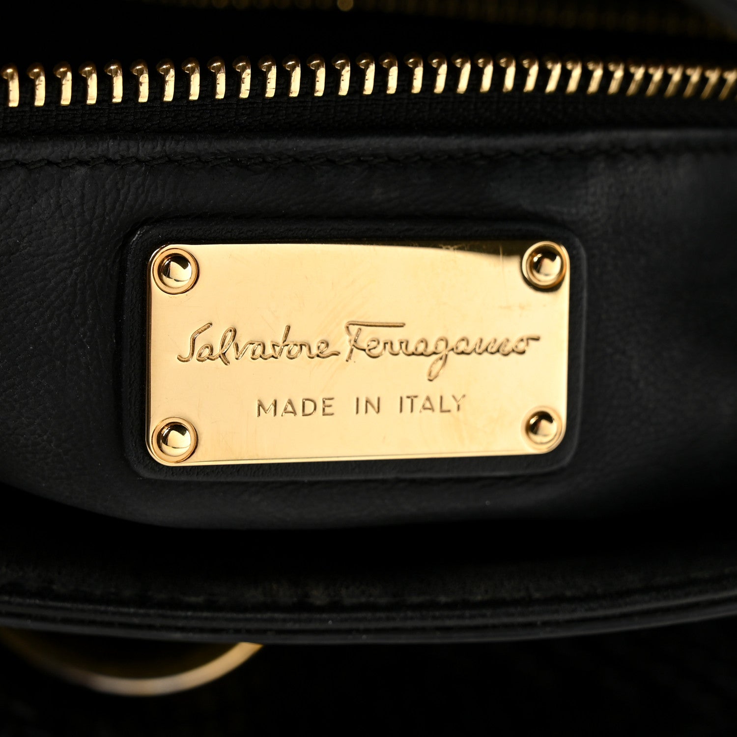 Salvatore Ferragamo Woven Nappa Sofia Satchel Black 5 of 10