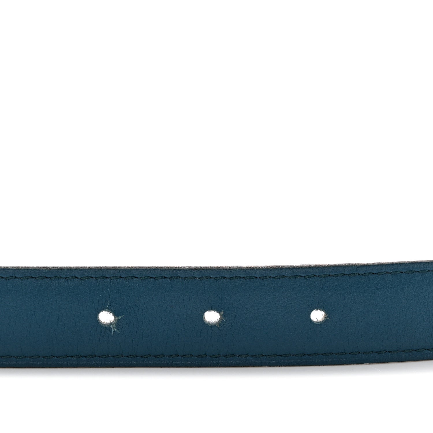 Hermes Swift Epsom 24mm Sydney Belt 80 32 Bleu Izmir White 6 of 7