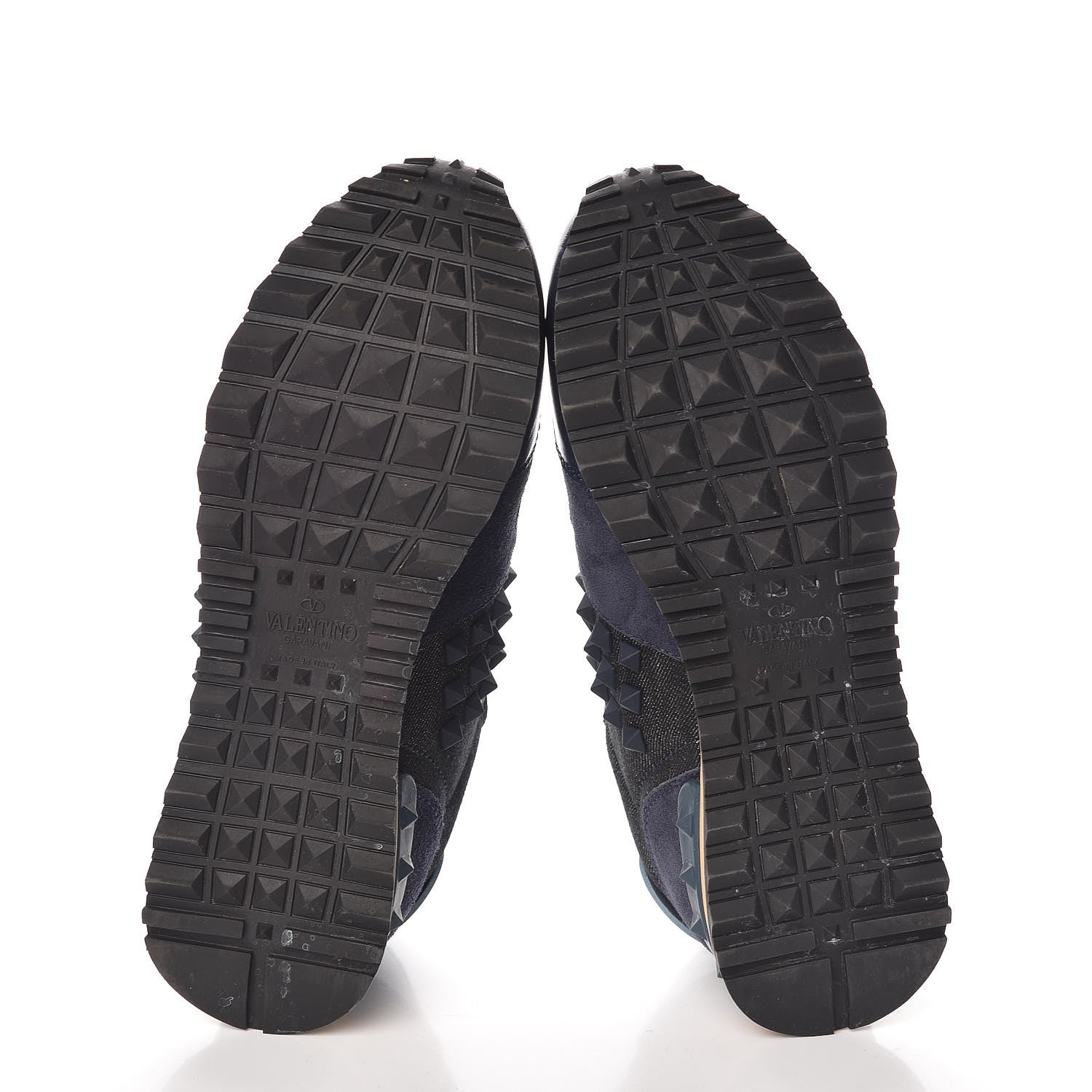 Valentino Garavani Denim Calfskin Suede Rockstud Sneakers 35.5 Indigo 5 of 8