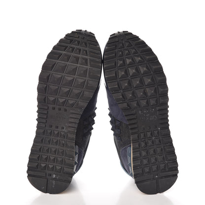 Valentino Garavani Denim Calfskin Suede Rockstud Sneakers 35.5 Indigo 5 of 8