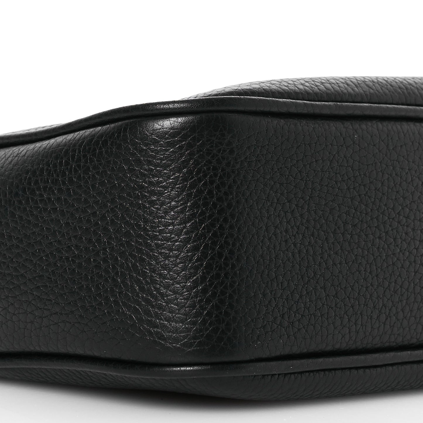 Pebbled Calfskin Small Soho Disco Bag Black