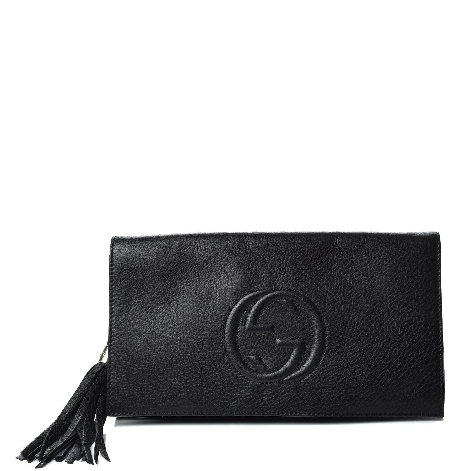 Gucci Pebbled Calfskin Medium Soho Clutch Black 1 of 7