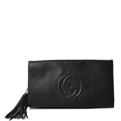Gucci Pebbled Calfskin Medium Soho Clutch Black 1 of 7