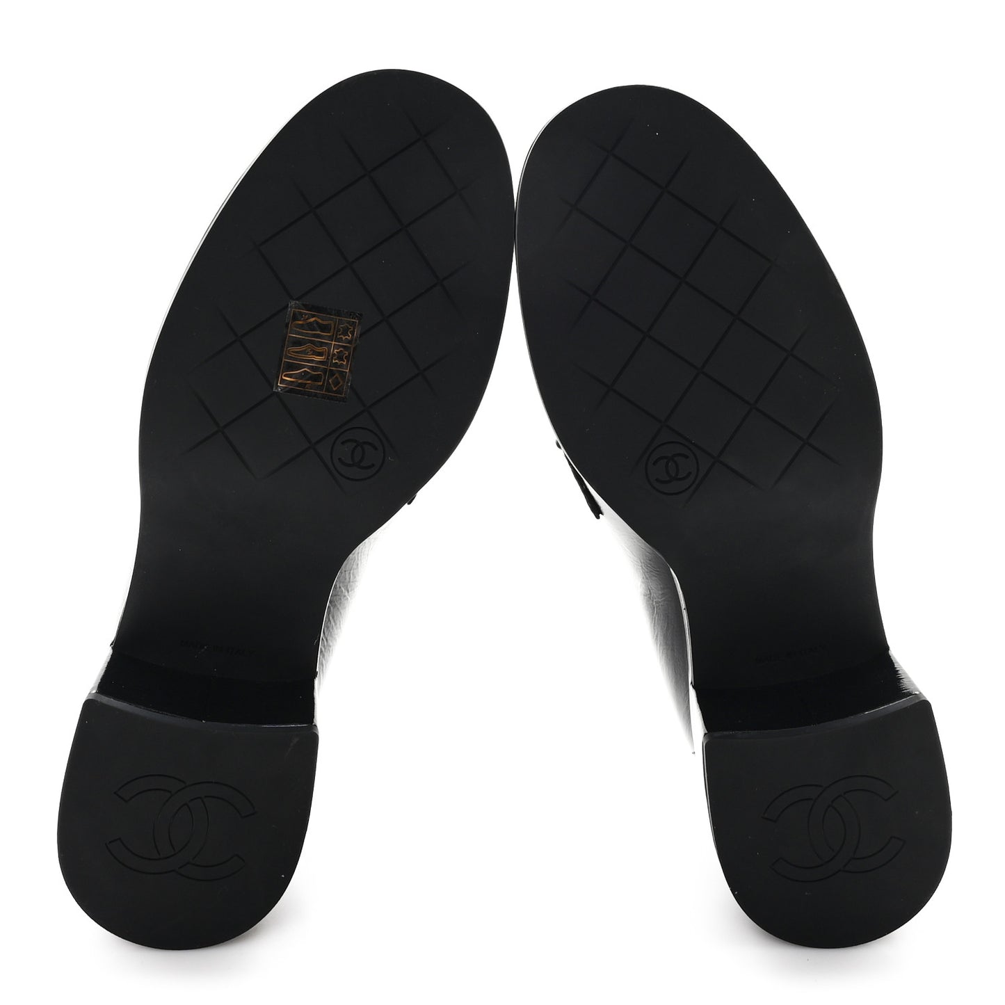 Shiny Calfskin Logo Loafers 36.5 Black