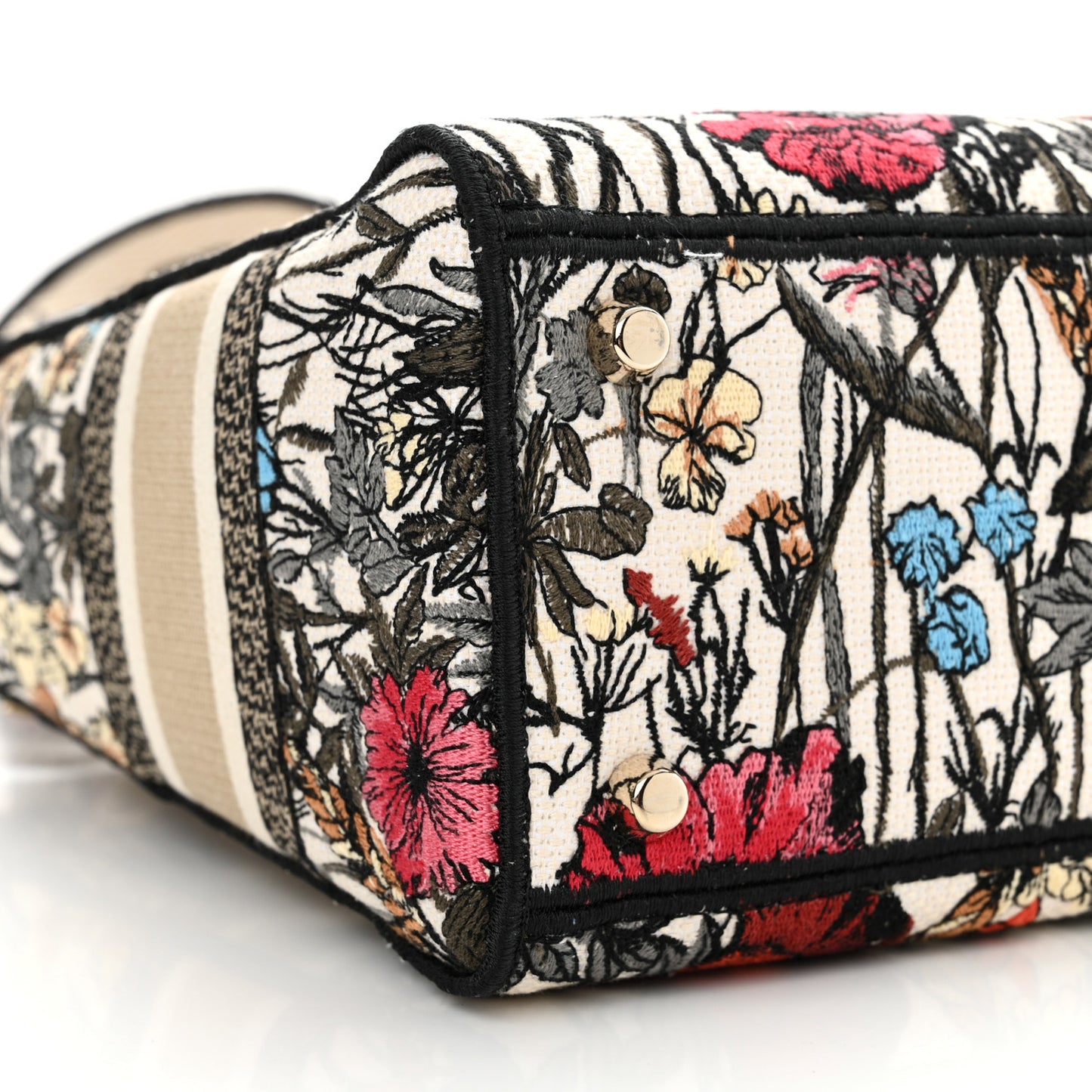 Canvas Embroidered Mille Fleurs Medium Lady D-Lite Multicolor