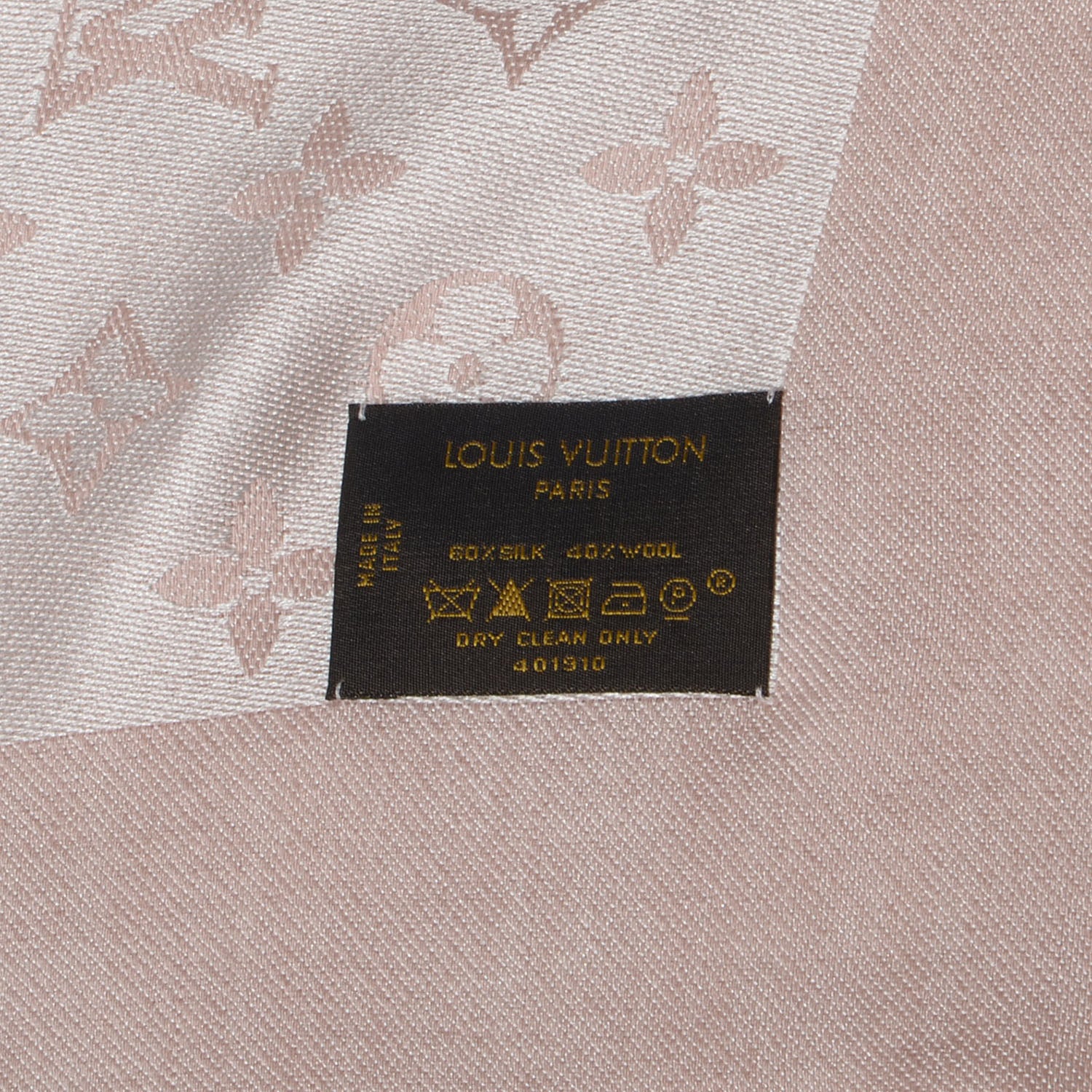 Louis Vuitton Silk Wool Monogram Denim Shawl Rose 5 of 5