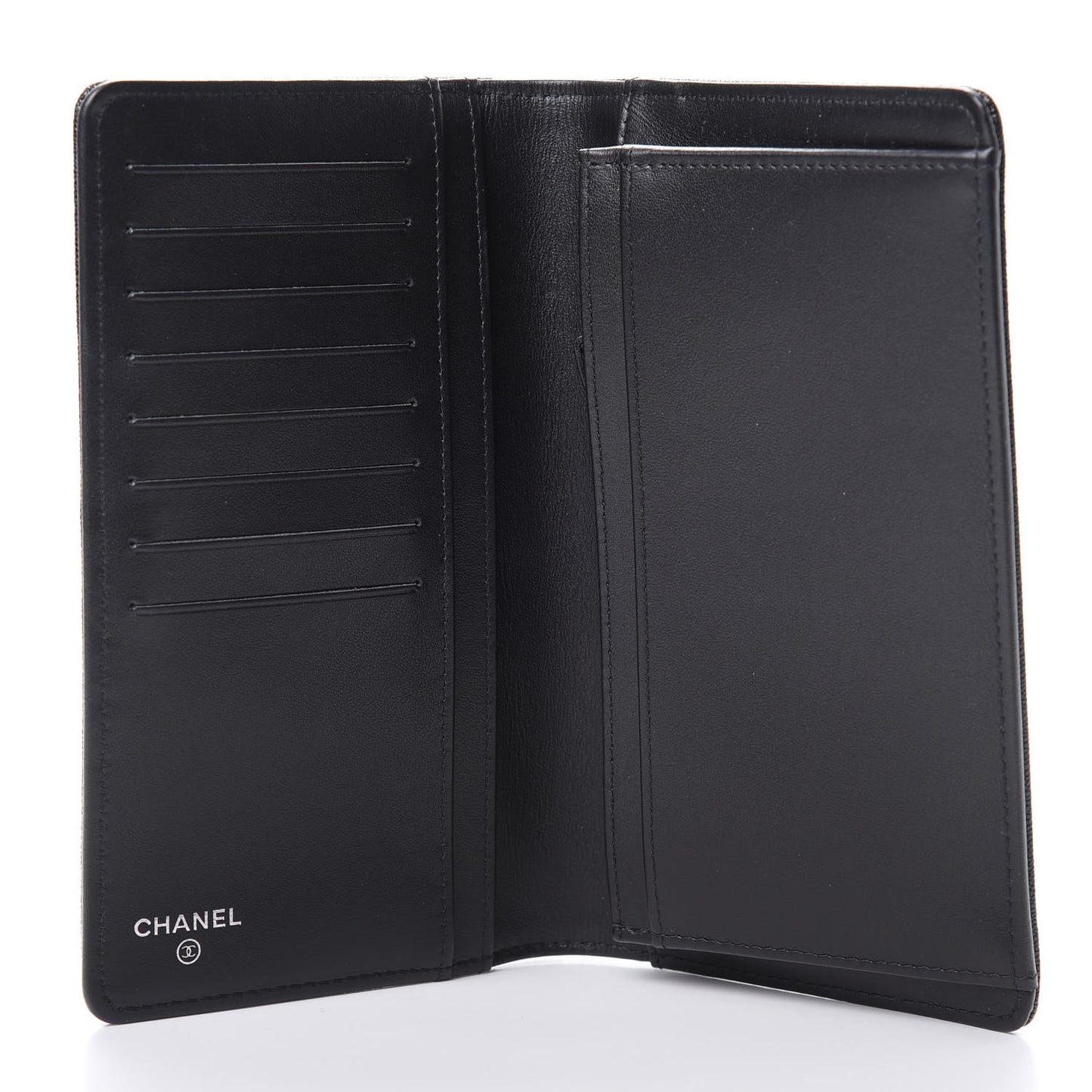 Caviar Quilted Boy Yen Wallet Black
