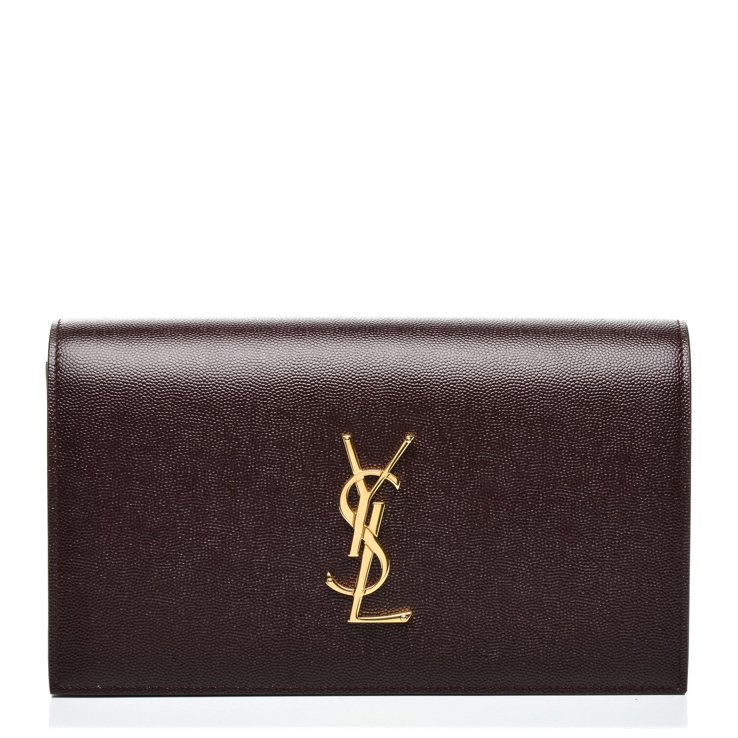 Saint Laurent Grain De Poudre Classic Monogram Clutch Amaranto 1 of 7