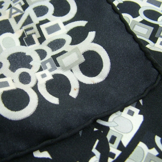 Chanel Silk Camelia CC Symbols Scarf Black 8 of 8