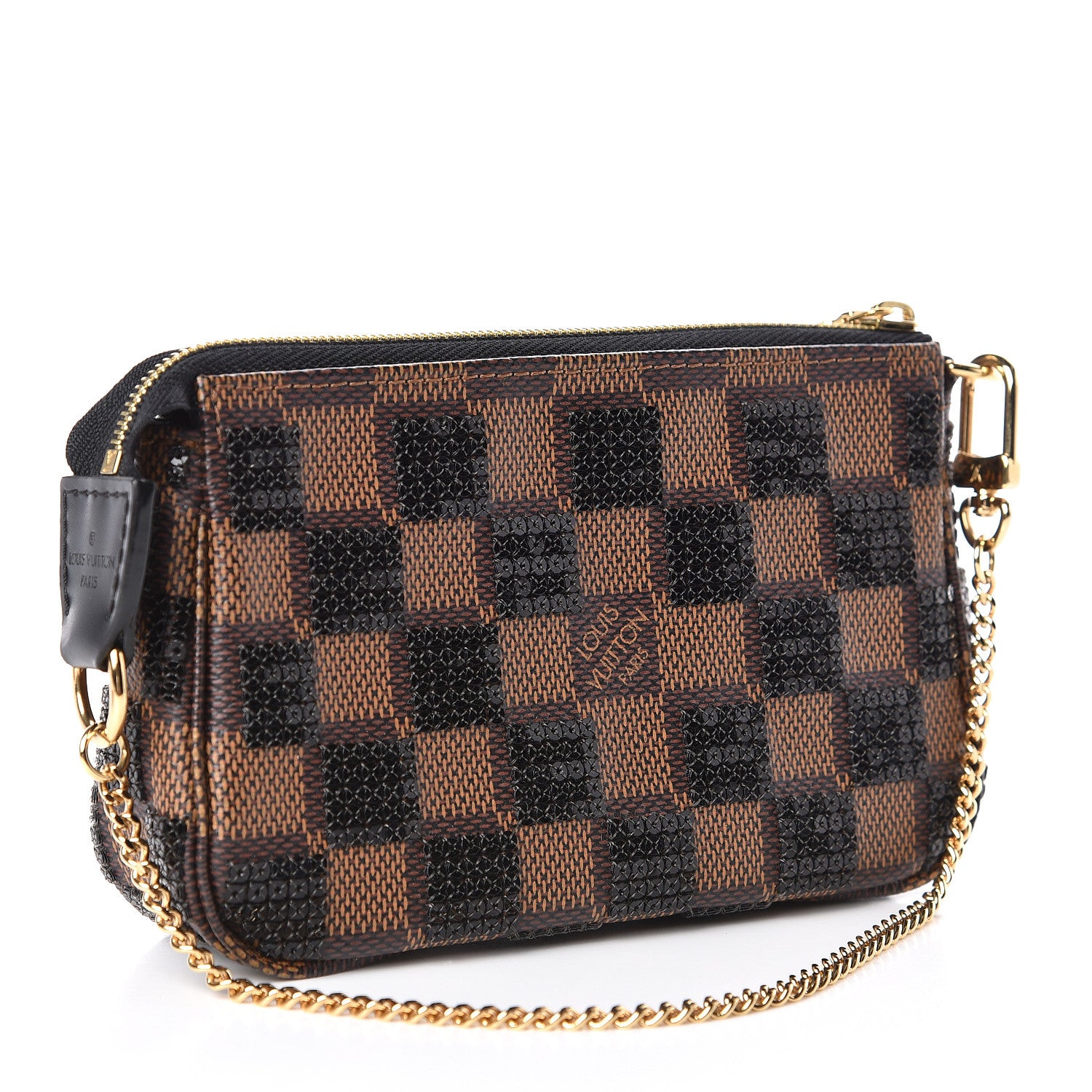 Louis Vuitton Damier Paillettes Mini Pochette Accessories Blue 3 of 8