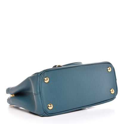 Prada Saffiano Lux Mini Galleria Double Zip Tote Ottanio 5 of 15