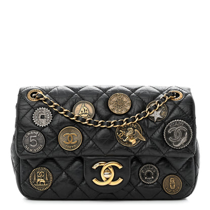 Chanel Aged Calfskin Quilted Mini Medallion Flap Black 1 of 11