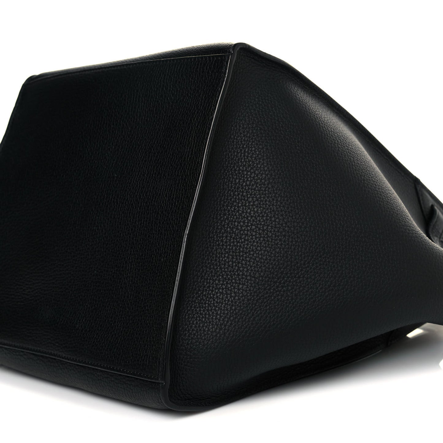 Supple Grained Calfskin Small Long Strap Big Bag Black