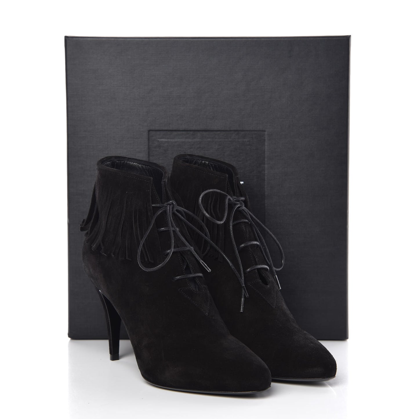 Suede Fringe Babies Ankle Boots 39 Black